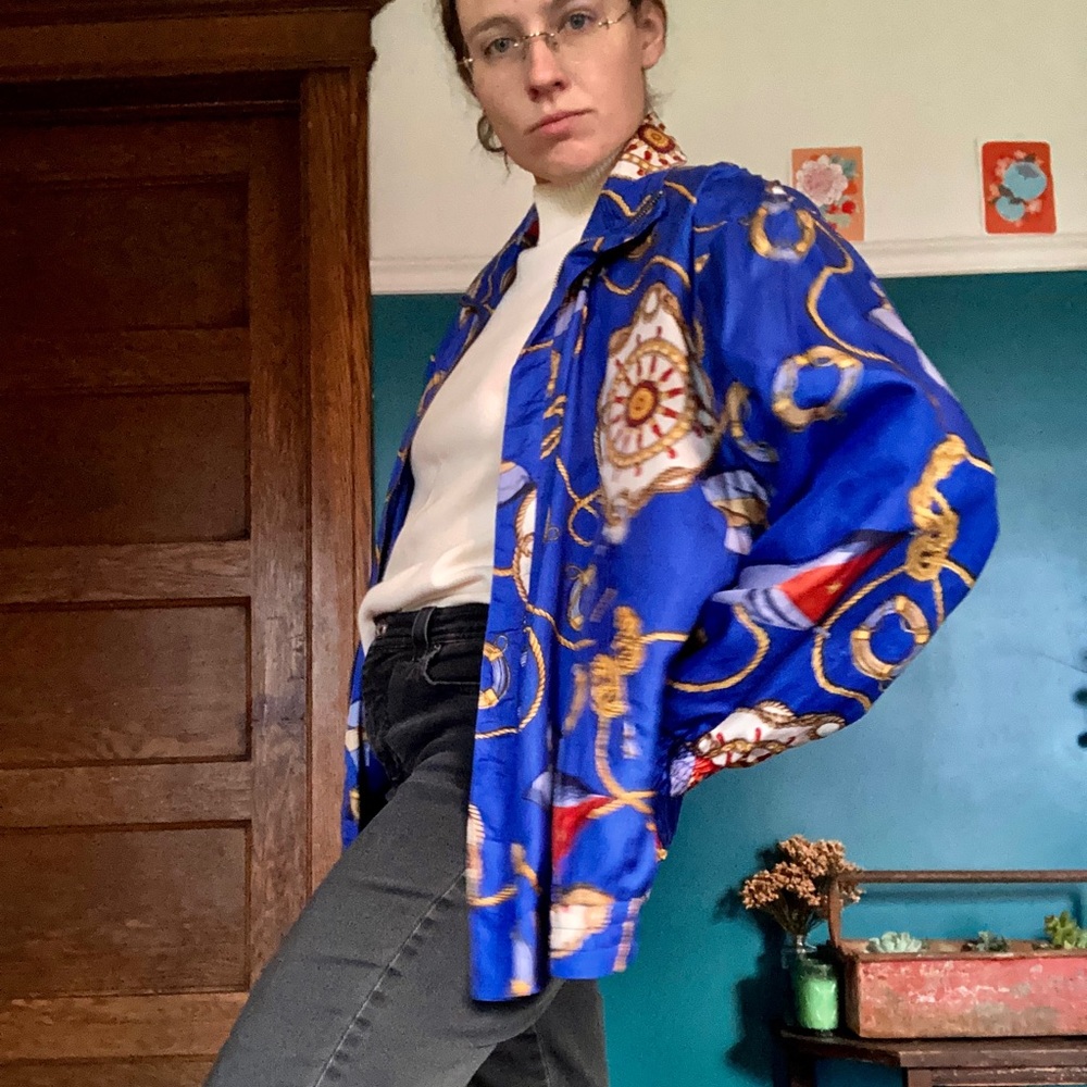 Vintage 100% silk lightweight women’s coat